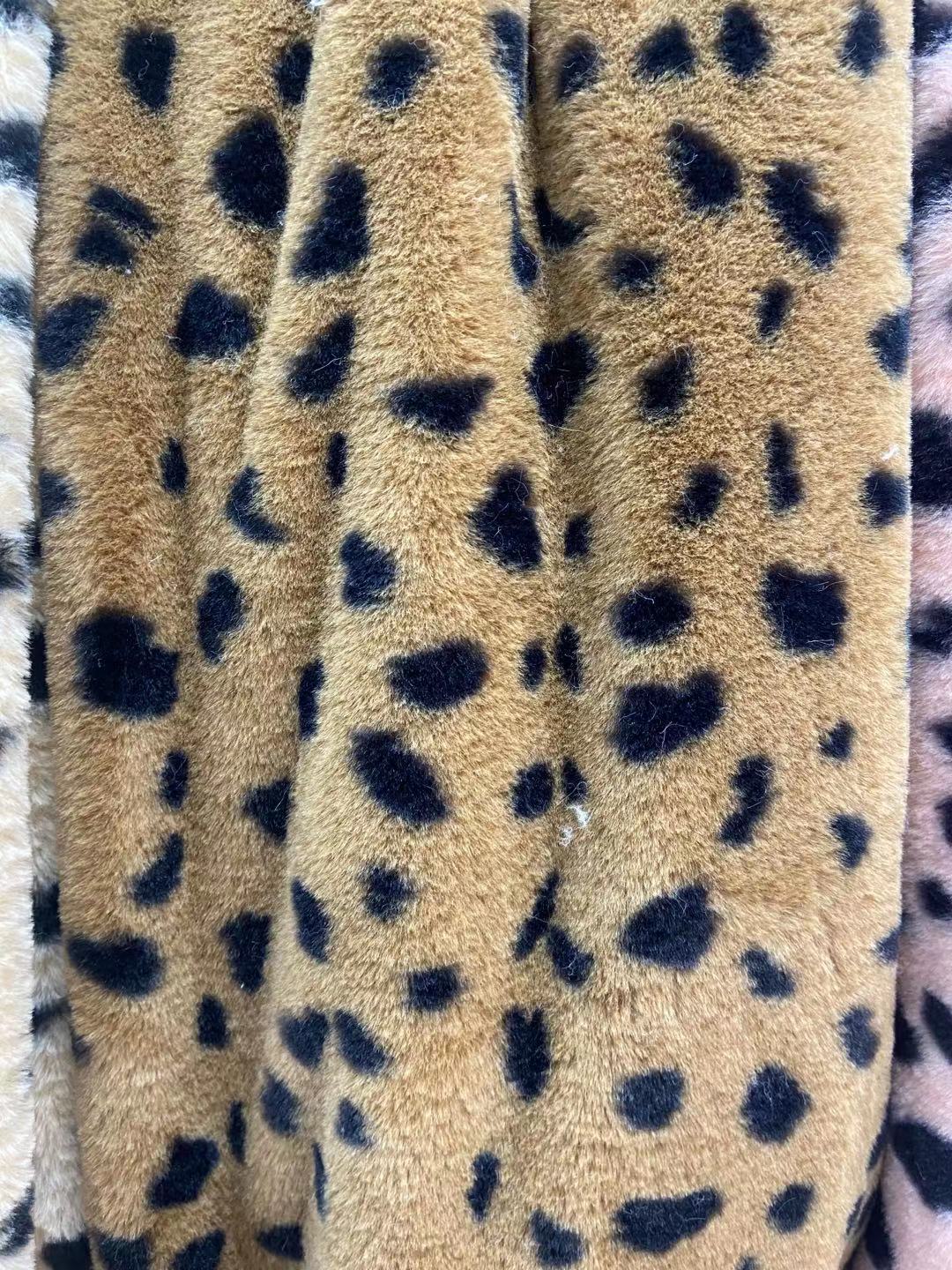10mm pequeño conejo patrón de tigre colorido leopardo patrón idea amor impreso franela ropa zapatos y sombreros bufanda PET felpa paño
