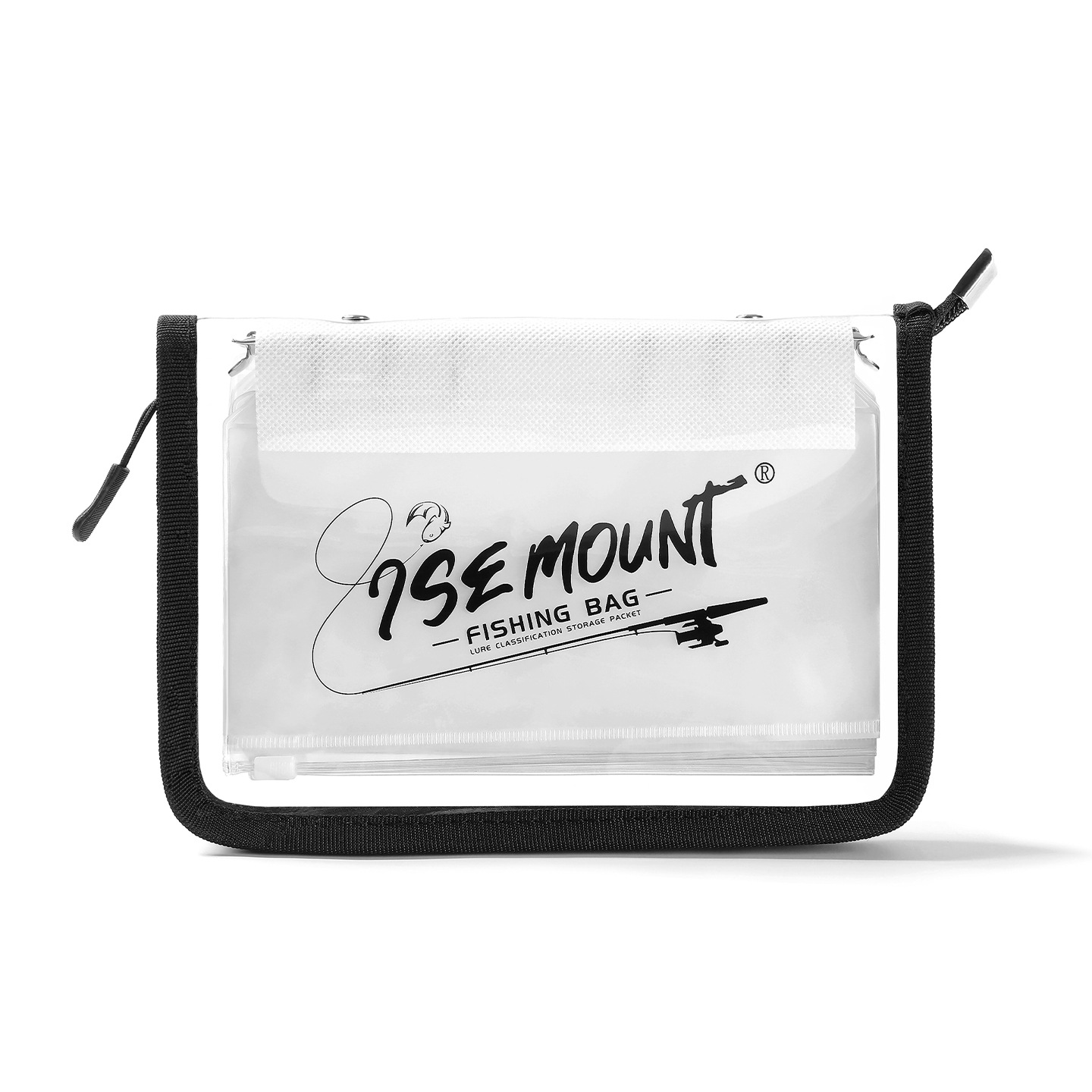 Ise Mount Outdoor Fishing Transparent Loose-Leaf Soft Bait Bag Fish Bait Compartment Pvc Storage Bag A6 Zipper Bag