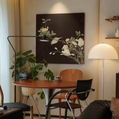 Ancient Chinese Style Joyful Eyebrows and Flowers and Birds Painting Living Room Background Wall Decor, Chinese Traditional Entranceway Hanging Art for Bedroom and Study