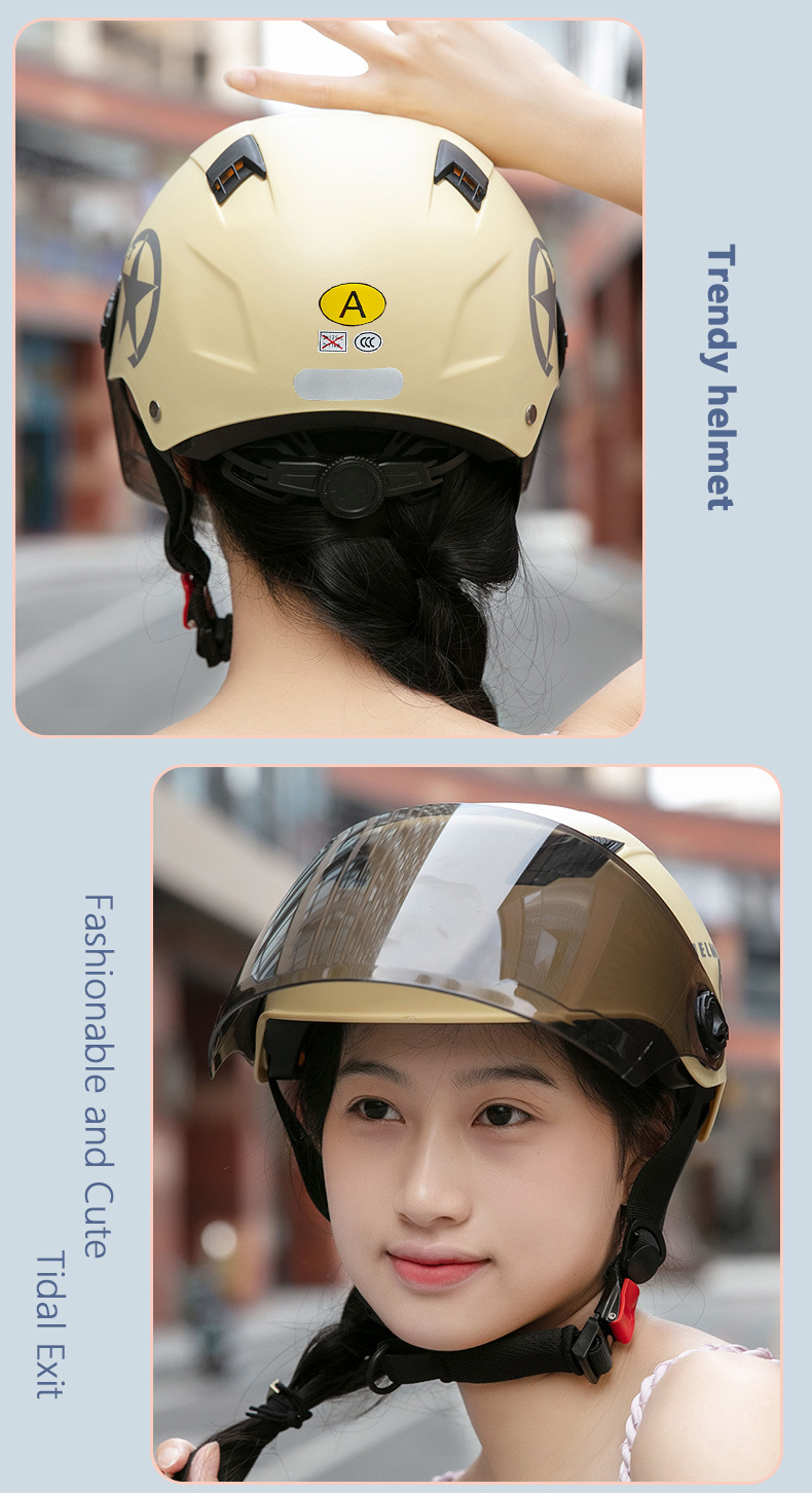 3C Certified Electric Vehicle Helmet, Motorcycle Safety Helmet, Cycling Half Helmet, Protective Commuter Helmet, Anti-Uv