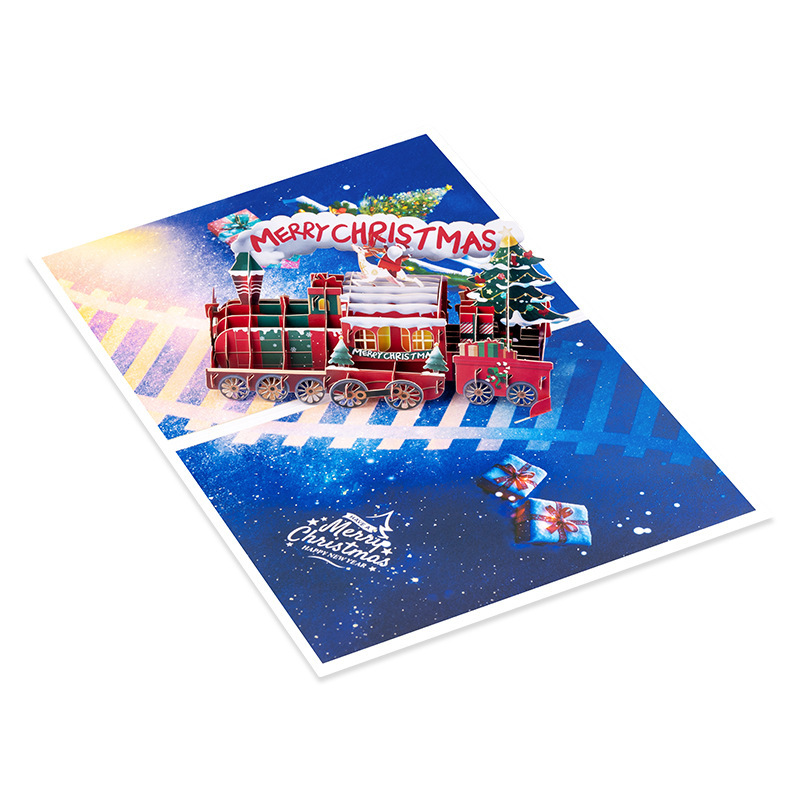 2025 新しいクリスマス グリーティング カード 3D 立体手作りクロスボーダー Amazon カード ドリーム クリスマス トレイン|undefined