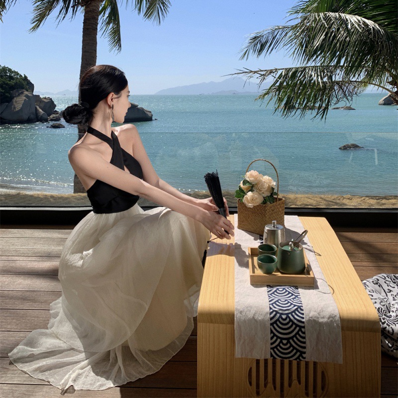 F6483 670K VÁY ĐẦM LIỀN THÂN NỮ SHETDT MÙA HÈ PHỤC CỔ CỔ ĐIỂN THỜI TRANG NỮ G02 SẢN PHẨM MỚI