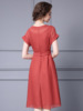 Single breasted waistband tie up raglan sleeve skirt
