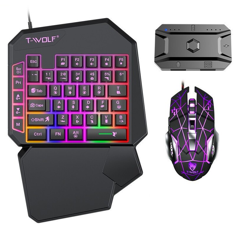 T-Wolf Lei Wolf Tf900 One-Handed Keyboard and Mouse Game Set Throne Mobile Game Chicken-Eating Artifact Left-Hand Keyboard T-Wolf Lei Wolf Tf900 One-Handed Keyboard and Mouse Game Set Throne Mobile Game Chicken-Eating Artifact Left-Hand Keyboard