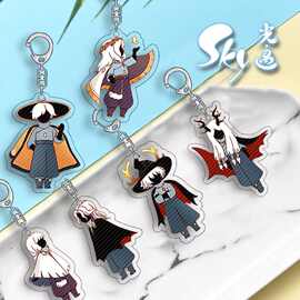 SKY光遇学生钥匙扣Q版巫师正太箬笠书虫可爱卡通公仔立体书包挂件