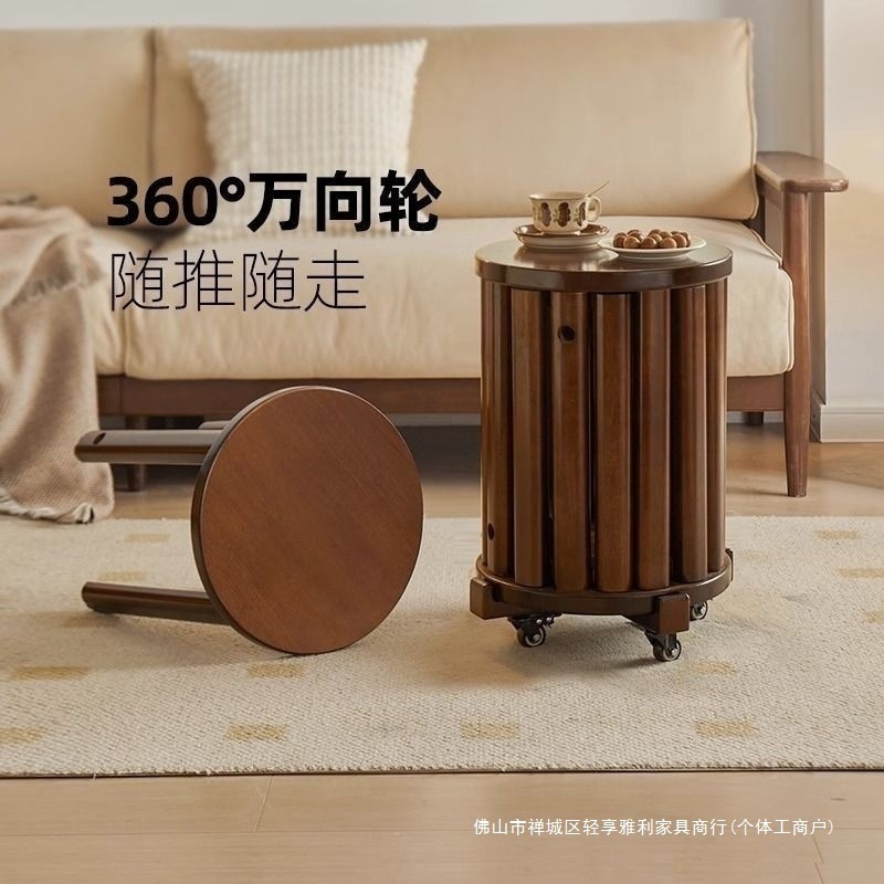 实木叠叠凳子组合茶几圆凳家用叠放餐桌板凳现代中式吃饭椅子|undefined