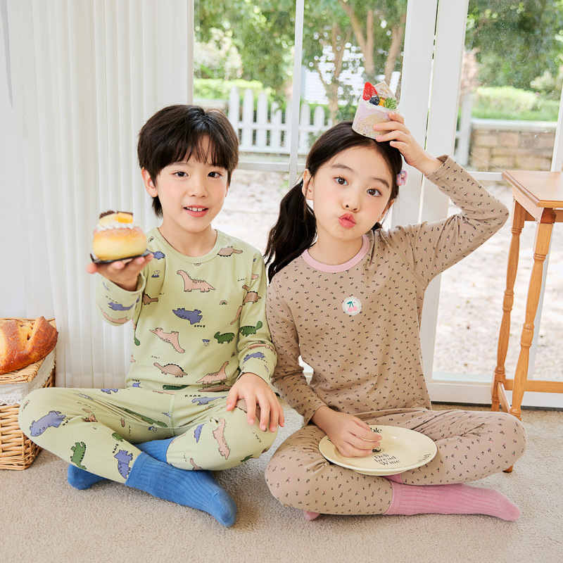 儿童秋衣秋裤套装新款莱卡棉宝宝睡衣男女童薄款保暖内衣打底衫|undefined