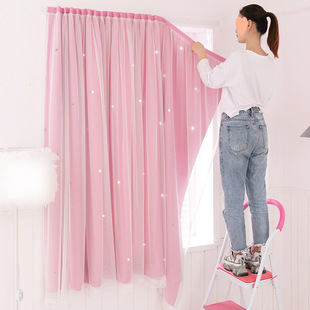 Trendy Self-Adhesive No-Drill Blackout Curtains for Bay Windows, Bedroom Magic Tape Rental Curtains Factory Manufacturer