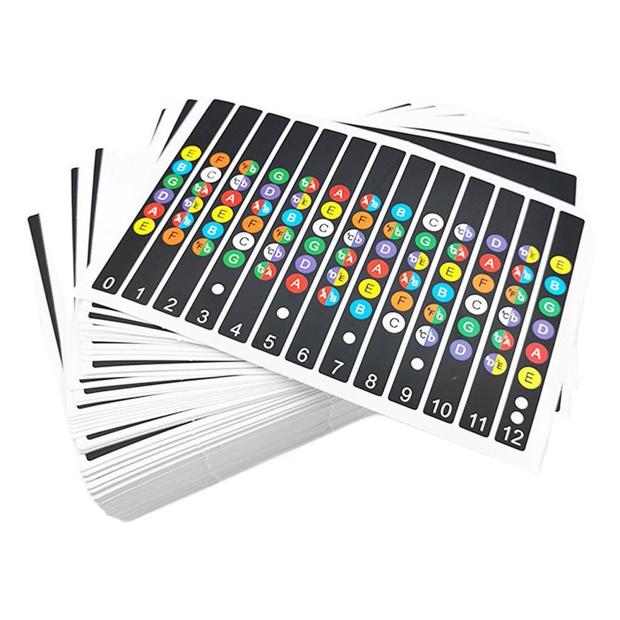 Guitarra escala pegatinas sonido nombre pegatinas autodidacta guitarra eléctrica principiante diapasón pegatinas música tutorial accesorios de guitarra al por mayor