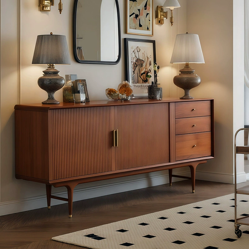 Средневековый стиль, буфет из цельного дерева, гостиная, домашний настенный шкаф для хранения, ретро-хранилище, чайный шкаф, входной шкаф