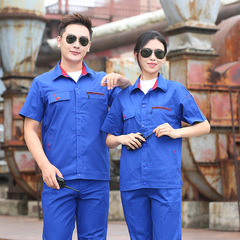 Factory uniforms, short-sleeve workwear made of 100% cotton, new style, wholesale, customizable with LOGO, comfortable fabric.
