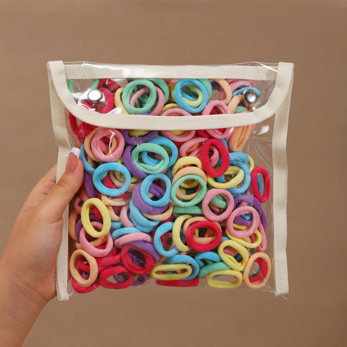Cuerdas de cabeza para niños niñas cuerdas de cabello de alta elasticidad correa de goma duradera para bebés sin marcas anillo de cabello no daña el cabello cubierta de cuero de color