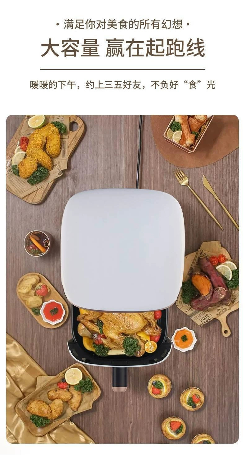 2026 Yeni Model Hava Fritöz Ev Kullanımı Büyük Kapasiteli Görünüm Pencereli Yağsız Otomatik Güç Kesme Koruma Anti-Tutunma Elektrikli Fritöz Fabrika Doğrudan Satış