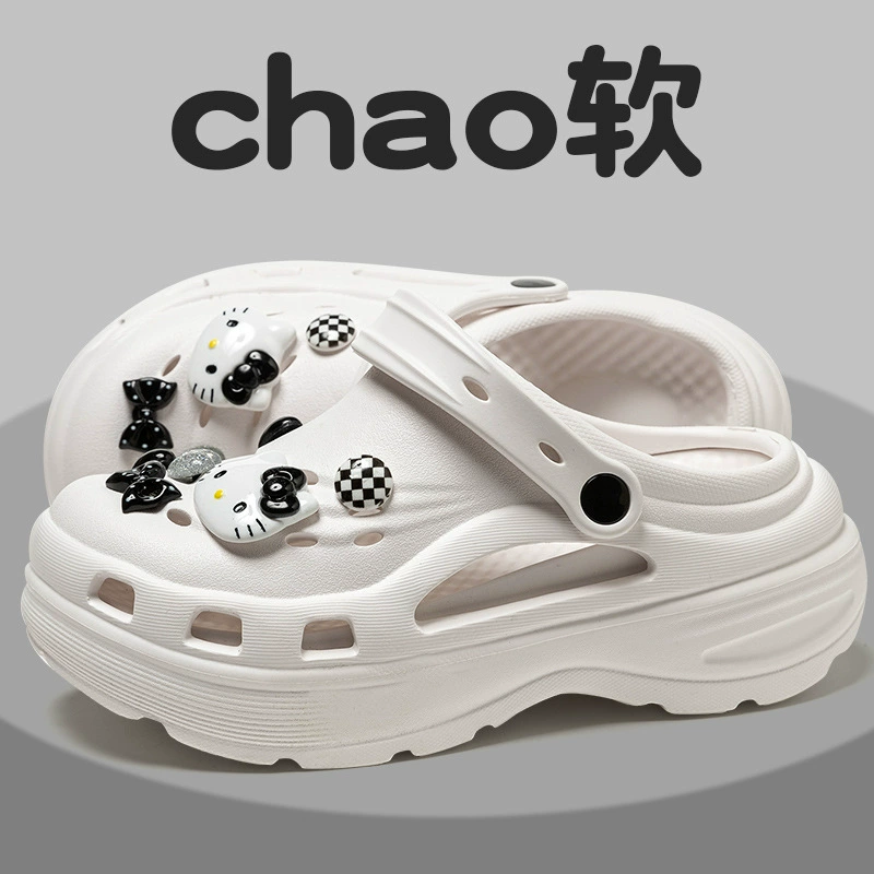 Туфли с дырками на толстой подошве женская 2025 новая летняя одежда