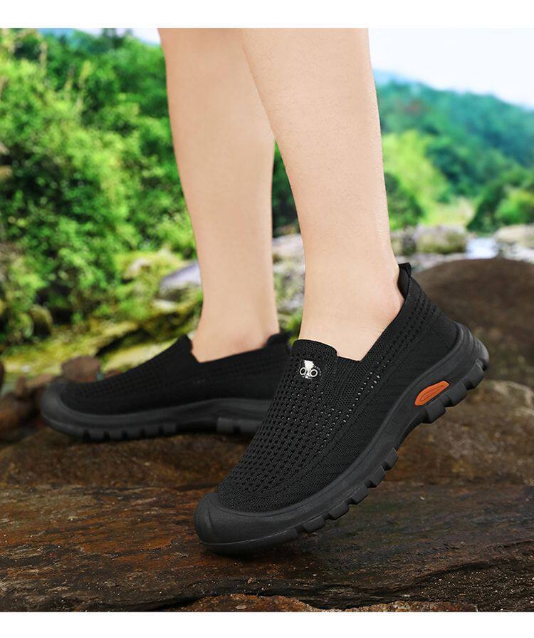 Giày lười nam vải dệt lưới thoáng khí kiểu cổ điển, đế bằng, mang nhẹ nhàng — Giày thể thao nam QQ Flyknit - Màu đen [Đóng hộp], QQ nam dệt kim - màu nâu [hộp], QQ nam dệt kim - màu xám [hộp] chi tiết 20