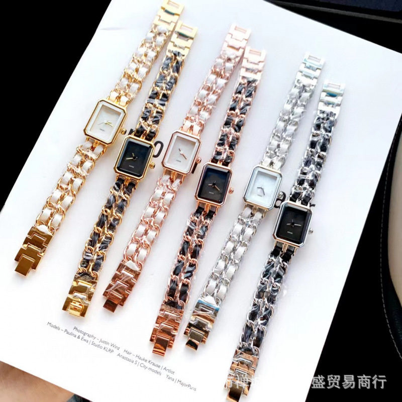 Xiaoxiangfeng Middle Ancient Sugar Watch Vintage Woven Strap Women's Black Gold Watch Live Hot Selling Factory Daifa