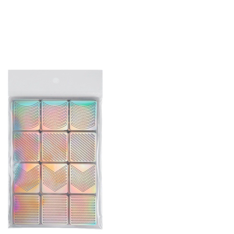 3D colorido láser hueco pegatinas de uñas plantilla de impresión de uñas grande pintado plantilla de impresión transfronteriza exclusiva