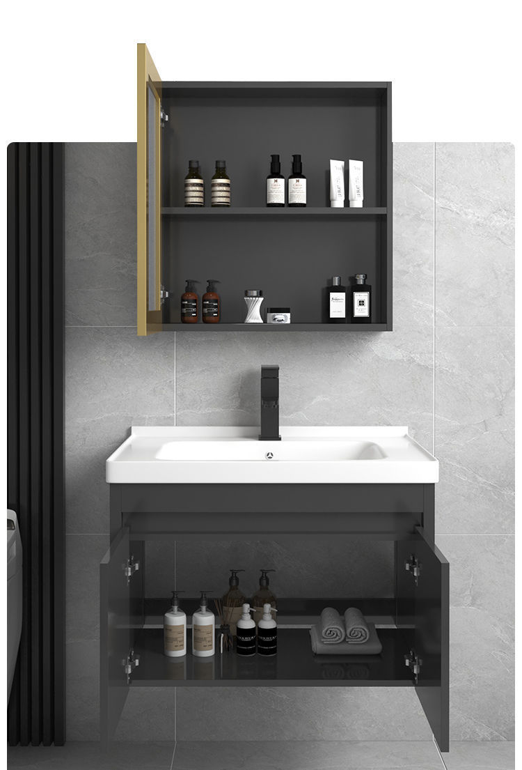Bathroom cabinet, small-sized bathroom washbasin, washbasin combination, ceramic integrated washbasin, balcony, space, simple and new Item Picture
