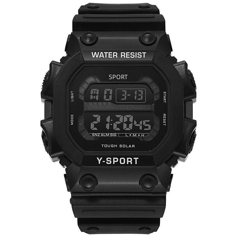Square Sports Multi-Function Watch for Men and Women, Junior High and High School Alarm Clock, Luminous Light Alarm Clock, Trendy Camouflage Electronic Watch