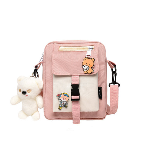 Ins Canvas Small Bag for Women  New Trendy Korean Version Versatile Crossbody Bag Student Shoulder Bag for Girls Small Clutch Bag