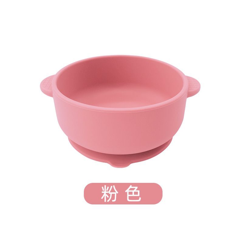 Tazón para orejas de silicona de grado alimenticio para bebés Tazón para orejas de cinturón antideslizante de color sólido para niños Tazón para orejas con ventosa