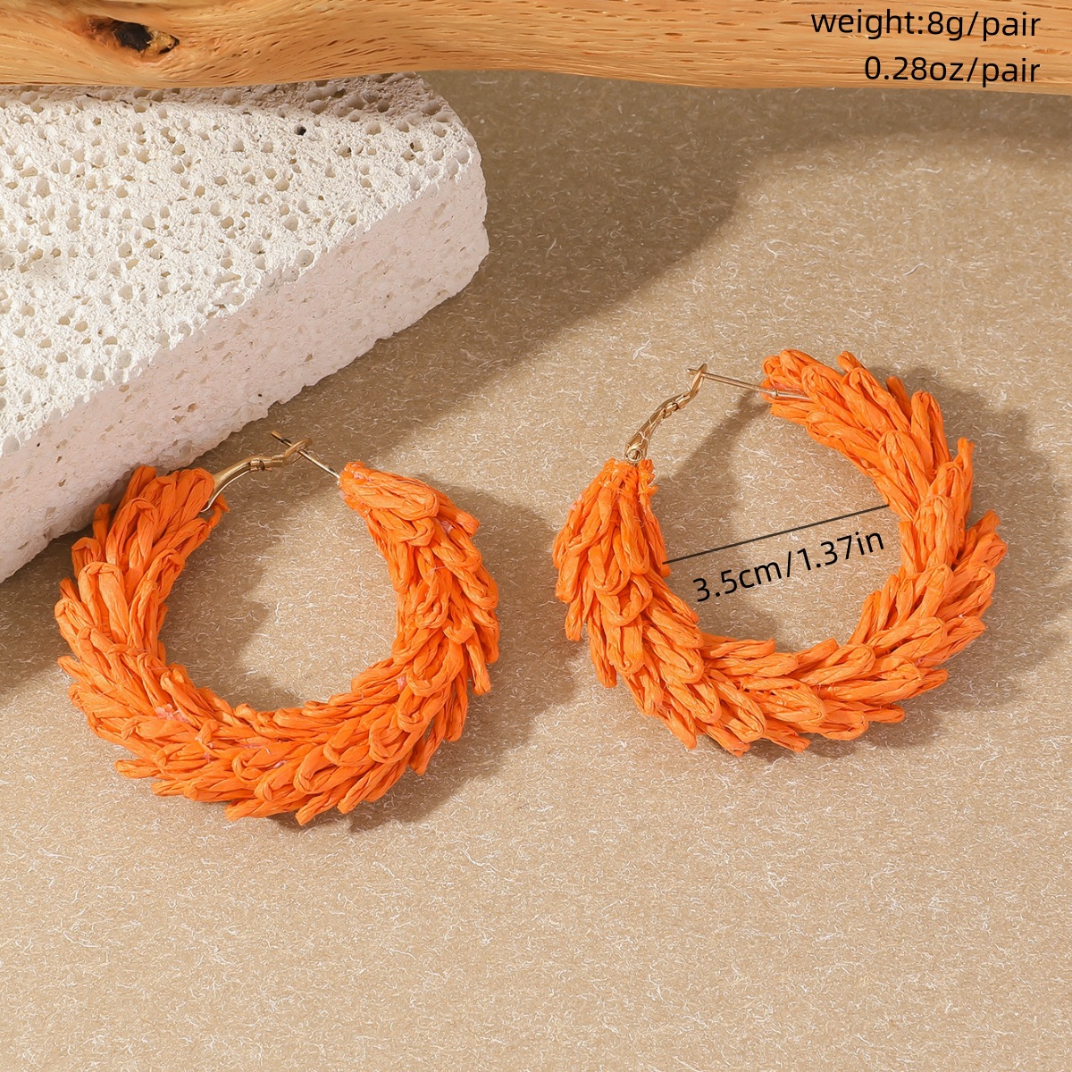 11g Weight 304 Stainless Steel Ear Needle Material Earrings Classification 1 Pair Quantity Holiday, Travel Occasion raffia Material Geometric Pattern All Seasons Season Women's Gender Vacation, Simple Style Style 1 Pair Vacation Simple Style Geometric Raffia Earrings 9