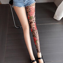 W 13977 Tattoo Print Pantyhose ����ӡ�������� �羳����