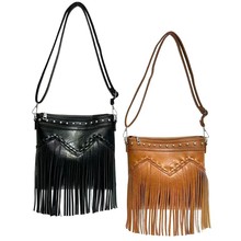 AC16款时尚休闲女包包铆钉流苏欧美广州工厂小包单肩斜挎包潮流