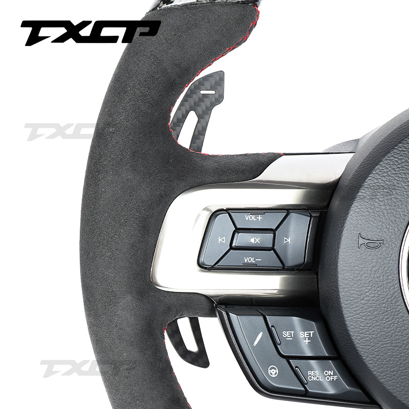 Suitable for Ford 2015-2023 Mustang car interior accessories steering wheel carbon fiber magnetic shift paddles