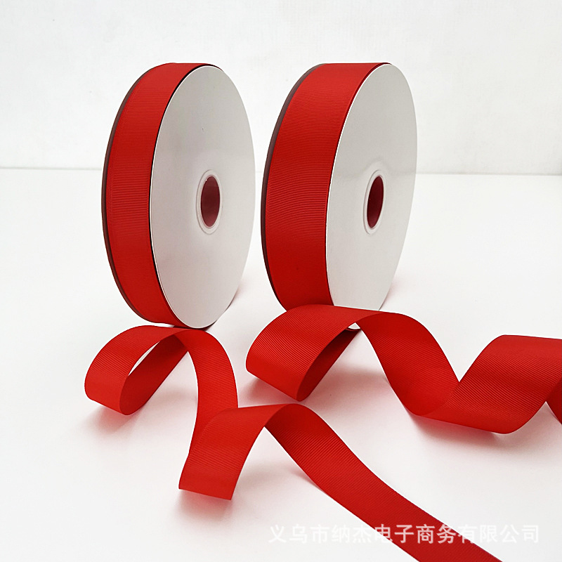 빨간 리본 1CM 롤 꽃 선물 활 액세서리 바 지원 6MM 롤 매트 실 웨빙 도매