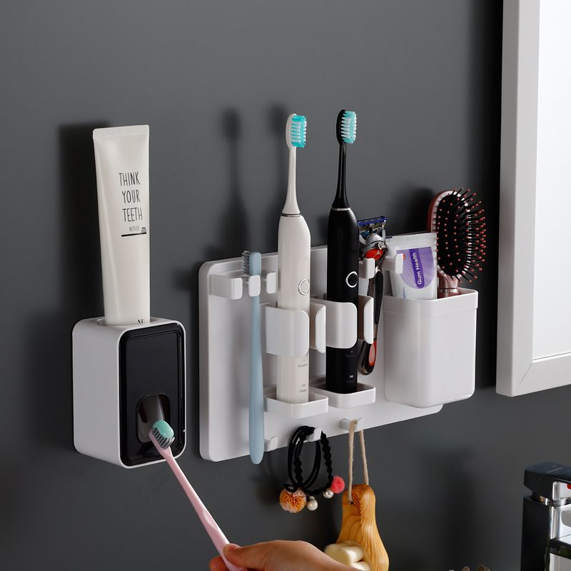 Electric Toothbrush Storage Rack Toilet Storage Punch-free Toothpaste Razor Comb Wall-mounted Bathroom Supplies