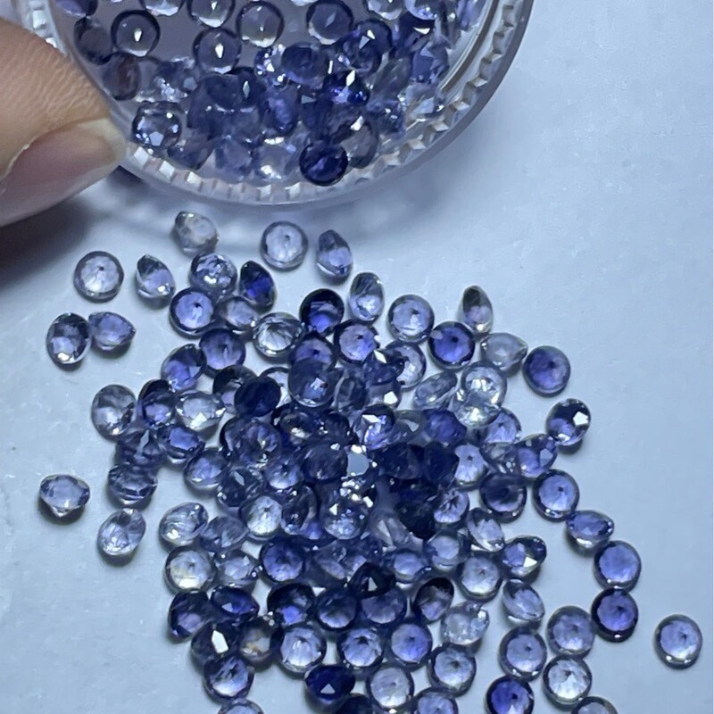 Natural Cordierite Blue Gem Round 1-4MM Facet Jewelry Stone Natural Cordierite Blue Gem Round 1-4MM Facet Jewelry Stone