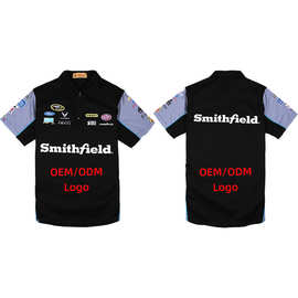 外贸出口款polo企业广告衫工作服t恤夏季短袖印logo字图翻领工衣