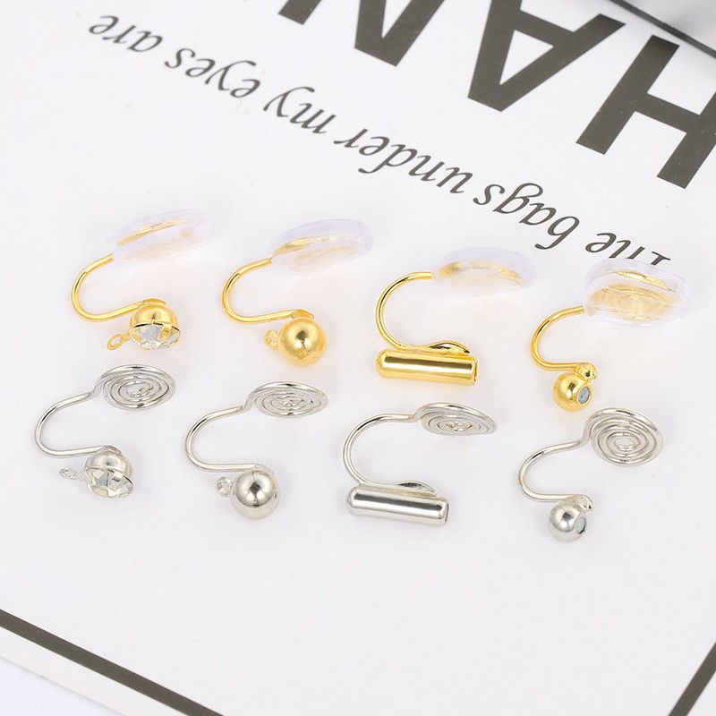Earrings, ear clips, invisible mosquito coil, accessory, DIY, no pierced ears