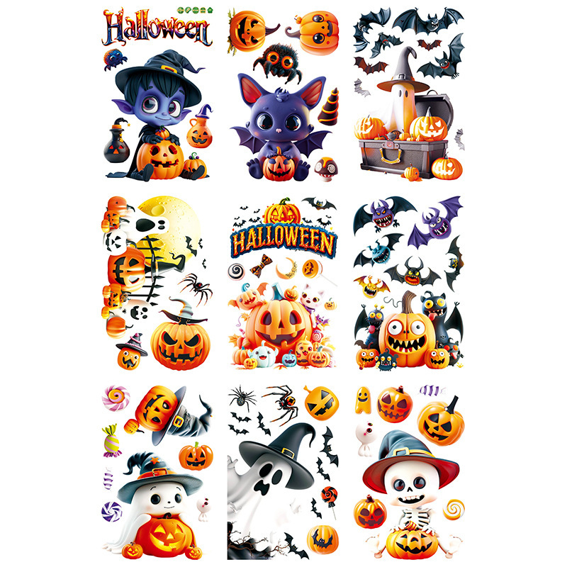 Halloween 3d Pumpkin And Ghost Window Stickers For Home Decor_voghion.com