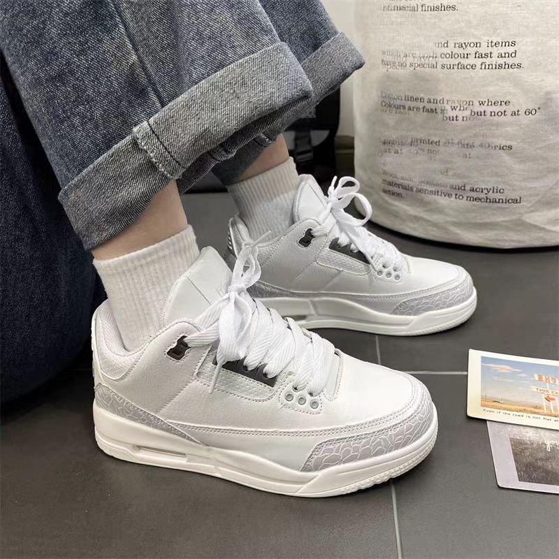 Ins Trendy Shoes Classy White Thick-Soled Casual Sports Shoes New Versatile Campus Couple Running Shoes