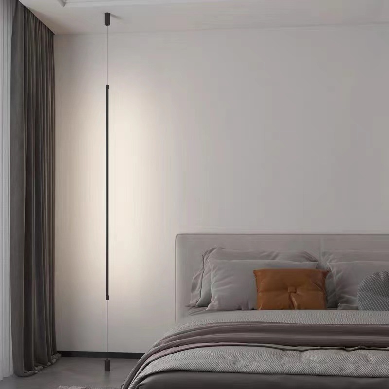 Designer bedside chandelier creative simple bedroom bedside chandelier corridor bar corner straight line minimalist small chandelier
