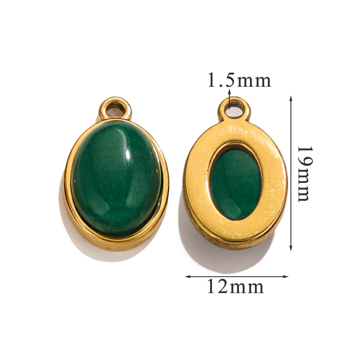 DIY accesorios de joyería de acero inoxidable piedra natural elíptica pequeña colgante pendientes pulseras collares materiales hechos a mano al por mayor