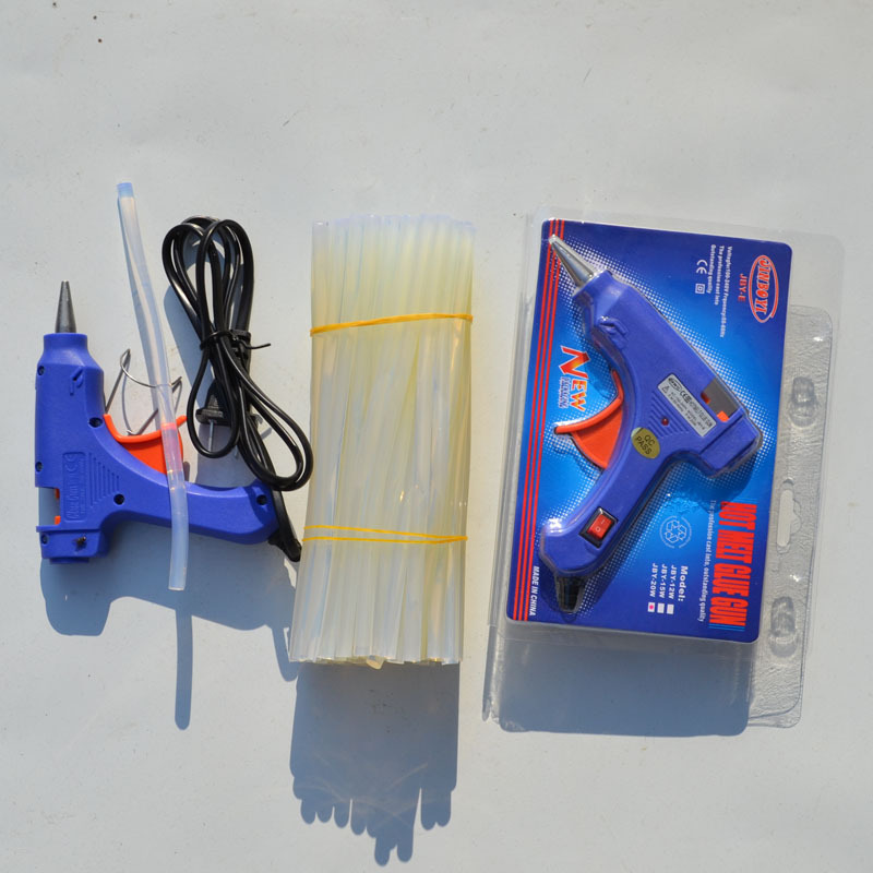 Pistola de pegamento 20W mini con interruptor de tamaño pequeño pistola de pegamento 7mm universal hogar hecho a mano transparente caliente derretimiento pegamento tira