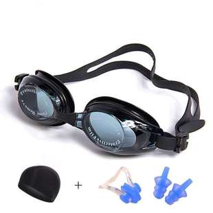 Swimming Goggles Hd Waterproof Anti-Fog Glasses for Men and Women Large Frame Flat Glasses Without Myopia Professional Competitive Swimming Goggles