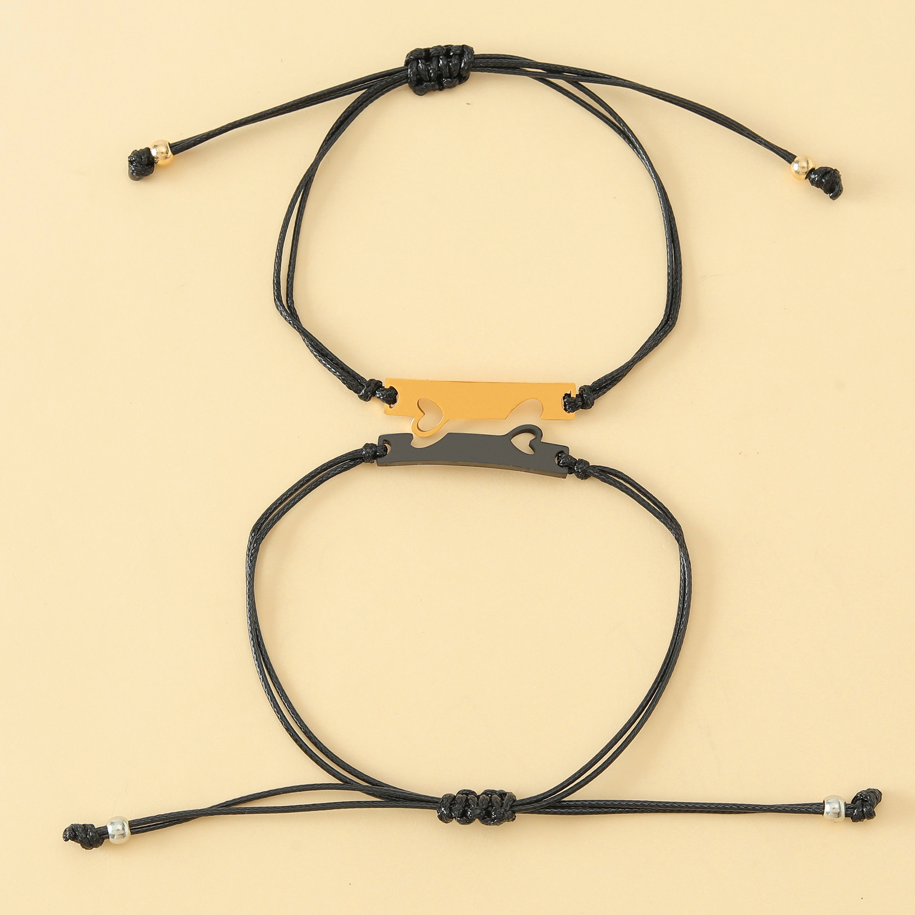 1 Piece Fashion Heart Shape Stainless Steel Wax Line Handmade Unisex Bracelets display picture 10