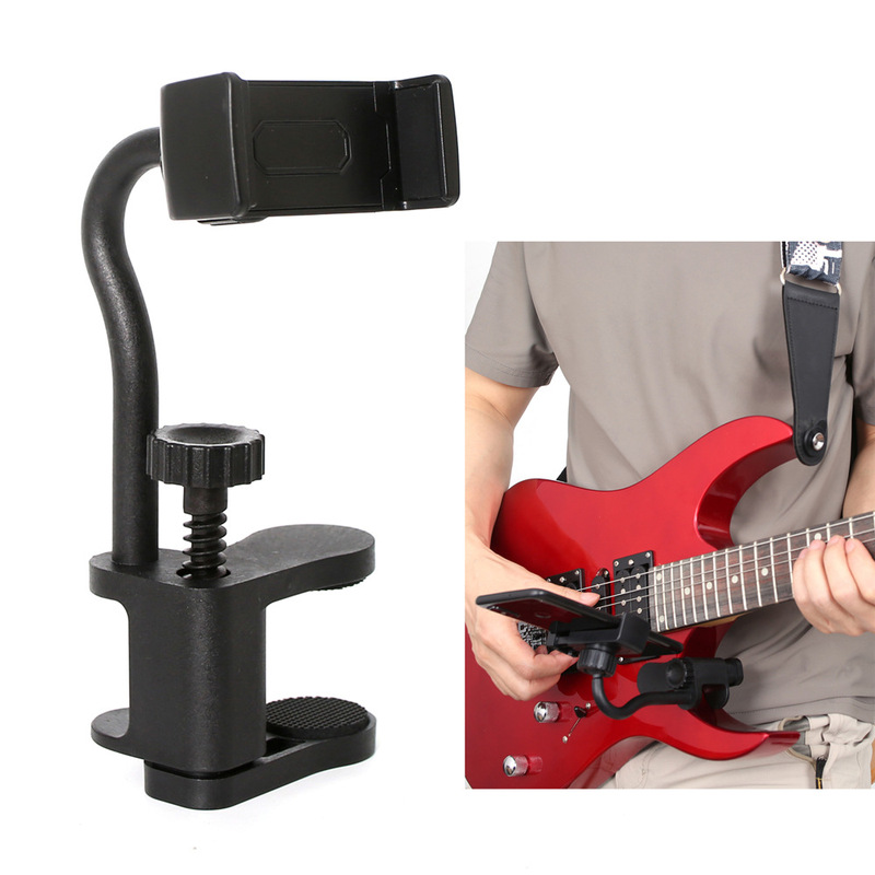 Electric Guitar Phone Holder, Classical Bass Guitar Phone Stand, Black, 40inch 41inch Folk Guitar Phone Stand