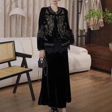 南油篙及感下摆对丝真丝欧根纱超重工订珠刺绣真丝丝绒外套上衣女