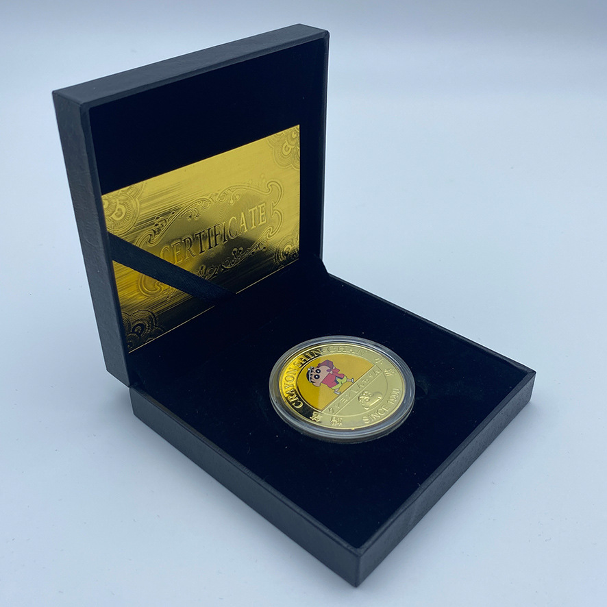 Lápiz de animación pequeño nuevo alrededor de doce monedas conmemorativas de pintura metálica coleccionable insignia puede ser aprobado