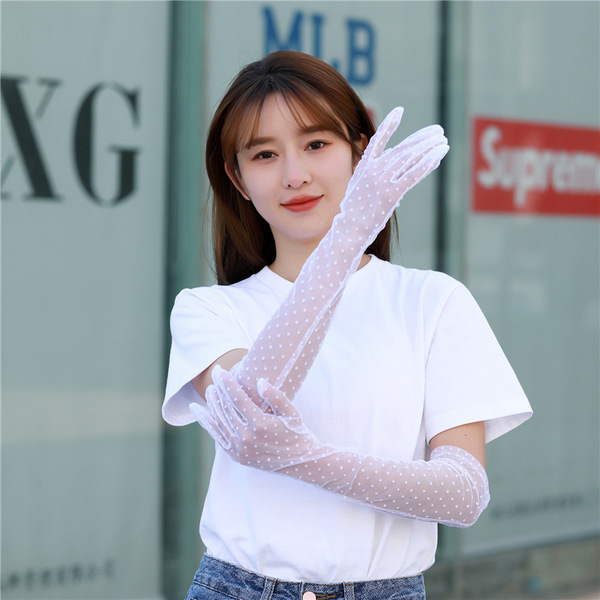 Sexy black short lace breathable gloves