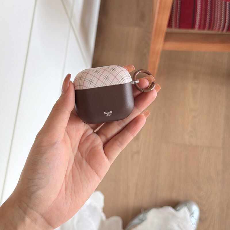 Matte Pink Brown Diamond Pattern Protective Case Suitable for Apple AirPods 4Th Generation, Pro3 Bluetooth Earphone Case, Pro2 Generation Matte Pink Brown Diamond Pattern Protective Case Suitable for Apple AirPods 4Th Generation, Pro3 Bluetooth Earphone Case, Pro2 Generation