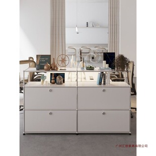 现代简约USM柜子中古不锈钢餐边柜客厅模块组合ins极简斗柜客厅-阿里巴巴