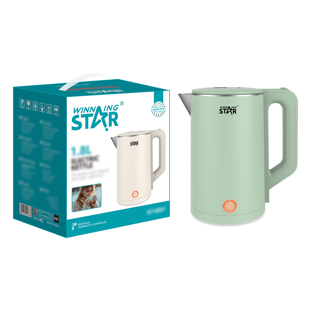 Ganador estrella transfronteriza Comercio exterior hogar pequeños electrodomésticos Hervidor eléctrico 201 Acero inoxidable británico europeo estándar automático