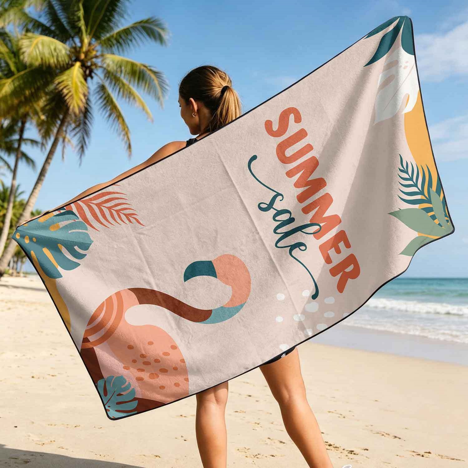 Summer bath towel and car seat cover 2-in-1, ultra-fine fiber outdoor beach and car dual-use universal seat cushion