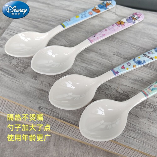 Disney children's tableware spoon, baby cartoon rice spoon, large eating spoon, melamine A5 spoon, drop-resistant and insulated spoon